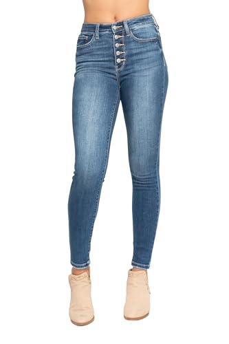 Judy Blue Women's High Waist Button Fly Skinny Jeans 82319