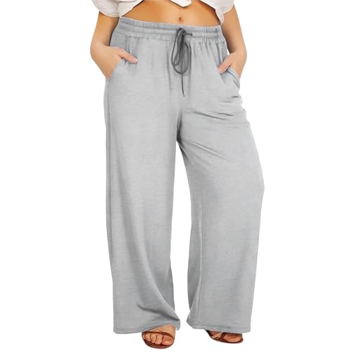 Pantalon large pour femme NSICBMNO en grande taille pour l'été