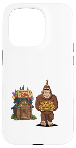 Bigfoot Pizza Party Funny Forest Cryptid Celebration Case for iPhone 15 Pro