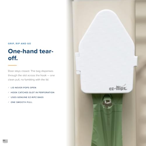 Image of Indoor /Outdoor Dog Poop Bag Dispenser Wall Mount (White), Includes 3 Sample Rolls of Waste Bags, Easy Setup Dog Poop Station