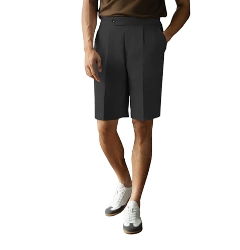 Men's Short Linen Pants Men Trousers Casual Pants Lightweight with Pockets Fit Pants