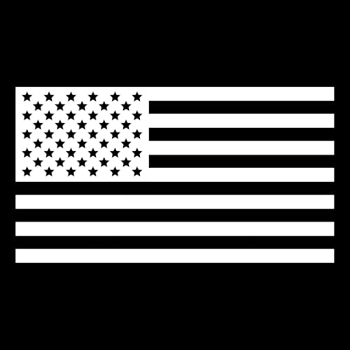 Image of American Flag Vinyl Decal USA Tactical Military Patriotic Subdued (White) (Set of 2) Premium Waterproof Vinyl Decal Stickers for Car Truck RV Helmet Bumper Window Laptop Rearview Mirror