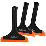 NEWISHTOOL Small Silicone Squeegee, Window Tint Squeegee for Car Windshield Cleaning, Shower Squeegee for Glass Door, Bath Squeegee for Shower, All-Purpose Squeegee for Car &amp; Home Cleaning, 3 Pack