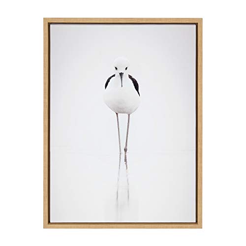 Kate and Laurel Sylvie Seagull Framed Canvas Wall Art by Simon Te of Tai Prints, 18x24 Natural