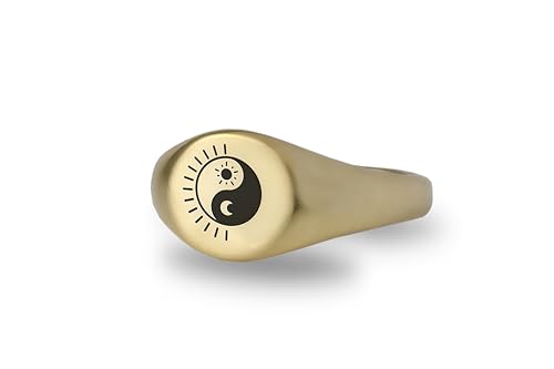 Bijoux Gothiques Yin Yang : bague soleil lune pour vos soirées