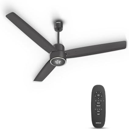 Havells FAB BLDC ULED Ceiling Fan 1200mm, 5 star, LED Speed Indicator, 380 RPM, Up to 65% Savings,Reverse Rotation,4 Speed Modes,Low Wattage 30W,Low Noise,Air Flow:225 CMM, 3 Year Warranty,Smoke Brown