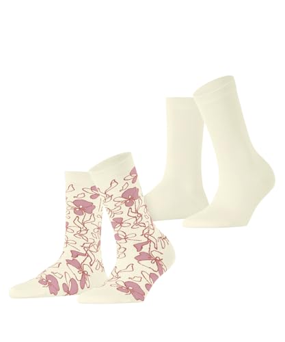 Calcetines Esprit de algodón orgánico para mujer pack de 2 pares con estampado de flores transpirables
