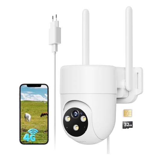 NUASI 4G LTE Überwachungskamera Aussen mit SIM Karte, 2K PTZ 360° IP Kamera Ohne WLAN Outdoor mit FarbNachtsicht, AI Personenerkennung und 2-Wege-Audio, IP66 Wasserdicht, 32GB
