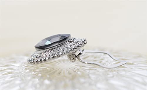 Brooch Original Design Brooch Big Gray Oval Glass Silk Scarf Clip Buckle Accessories Bow Tie #TOP3