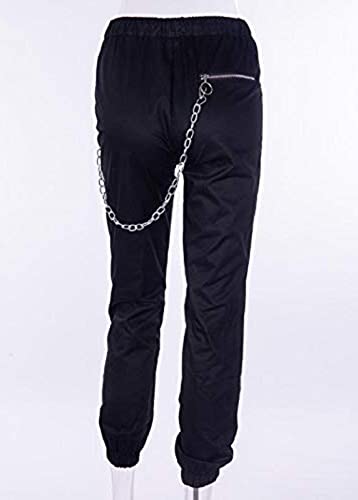 TSMNZMU Womens Gothic Pants Y2K Punk Zipper Trousers Grunge Alt Harajuku High Waist Pants Emo Hip-Hop Pants with Chain4