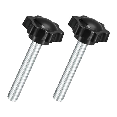 uxcell 2Pcs M10 x 60mm Star Knobs, Plastic Hex Shaped Clamping Knob Screw Hand Tightening Replacement Knob for Umbrella Base Replacement knob