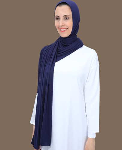 Instant Jersey Hijab Scarf for Women, Pre-sewn Non-See Through Cotton Hijabs Muslim Head Scarfs4
