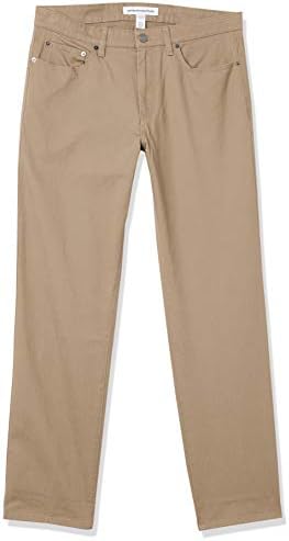 Amazon Essentials Men's Standard Relaxed-Fit 5-Pocket Stretch Twill Pant, Khaki 34W x 32L - 3