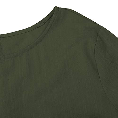 Reshe Women Women Casual Contrast Long Dress Long Sleeve Solid Maxi Dresses Green