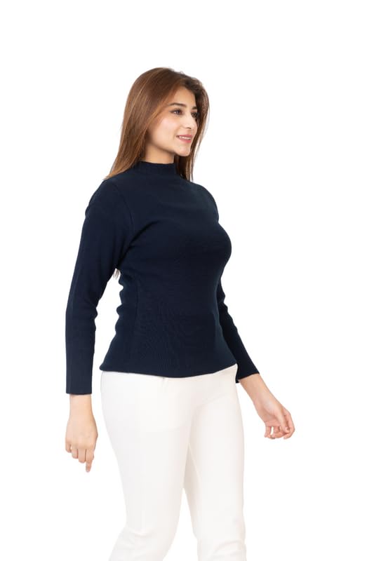 Image of TWENTY ME Winter Wear Casual Solid Acrylic Soft & Warm High Neck Skivvy for Women's