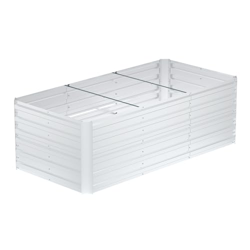 PEILU 180 x 90 x 58 cm - Pot de fleurs en métal pour parterre surélevé - En acier galvanisé - 975 l - Carré à construire soi-même - Pot de fleurs d'extérieur pour légumes, fleurs, fruits, herbes