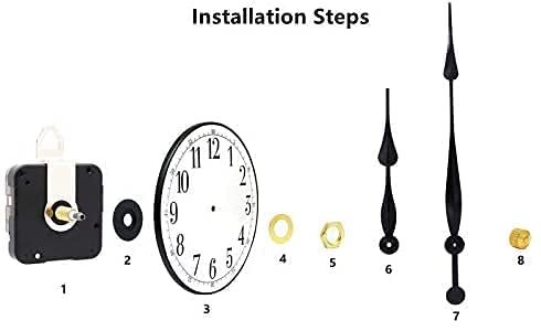 QEWINOX® A Product of 3 SONAM Quartz Sweep Silent Movement Machine for Wall Clock (Hands house-12.2cm,minuted-26.3cm, second-14.2cm) (Made in India 100%) (Gold,Black,Red,Silvar) 3