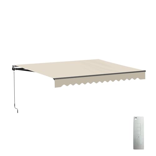 ALEKO Electric Patio Awning Caribbean Black Frame 12x10 Ivory