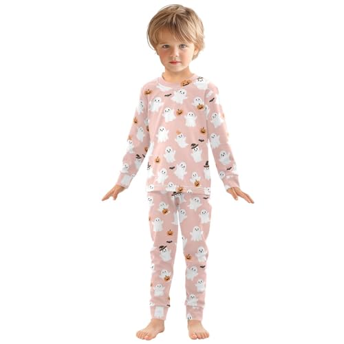 Pajama Sets Long Sleeve Ghosts Pumpkins Bats Soft Comfy Sleepwear 2 Piece PJS 3-8T2
