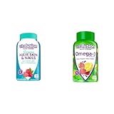 Vitafusion Gorgeous Hair, Skin & Nails Multivitamin Plus Omega-3 Gummy Vitamins, Berry Lemonade Flavored, 120 Count