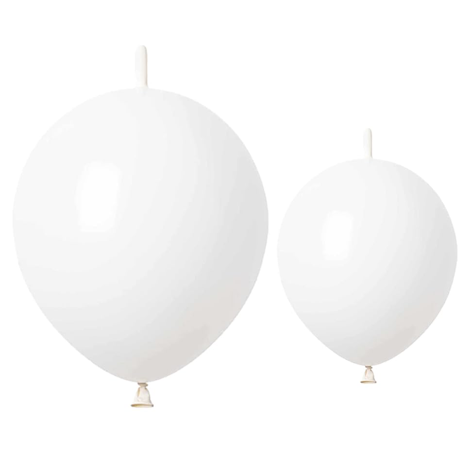 ADIDO EVA Link Balloons White 6 Inch 12 Inch Latex Quick Linkale Balloon 160 Pcs for Birthday, Halloween, Christmas, Party Festival Decorations