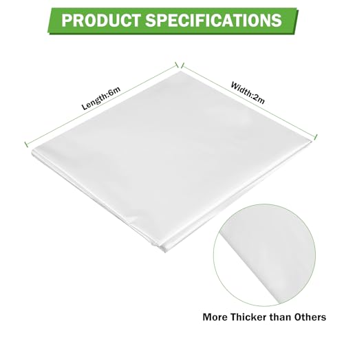 Feuilles de polyéthylène transparentes Woobroo 0,14mm lot de 2 bâche plastique réutilisable