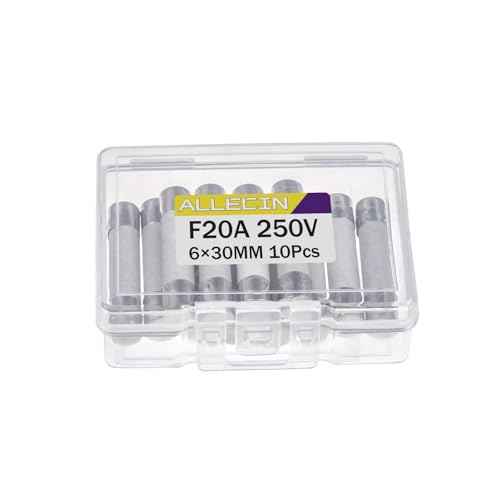 Image of 20A 250V 6x30MM Fast Blow Ceramic Fuses 20 Amp 250 Volt 0.24 x 1.18 Inch Fast-Acting Tube Fuse F20AL250V (Pack of 10Pcs)