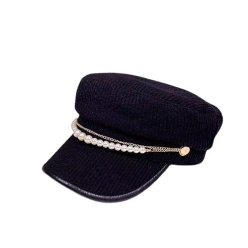 Béret newsboy haut de gamme à détails de perles et finitions soignées pour femme