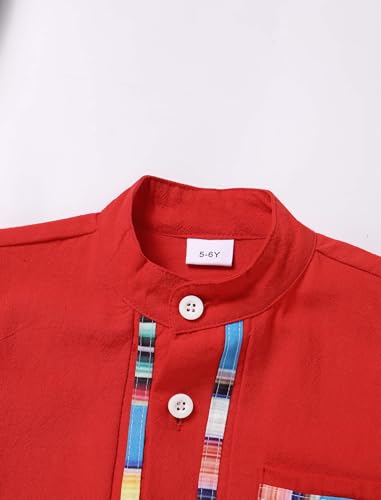 IBTOM CASTLE Toddlers Kids Boys Mexican Shirts Guayabera Short Sleeve Button Down Embroidery Shirt Top Cinco De Mayo Outfit4