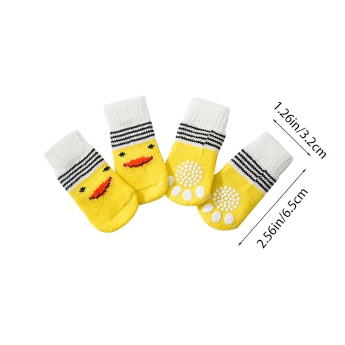 16 Pieces Dog Anti Slip Socks for Small Dogs, 4 Styles Non Skid Doggie Socks with Grips, Anti-Slip Indoor Puppy Cat Pet Paw Protection for Hardwood Floor Wear, Prevent Licking, S by ZGWANSUI - Used condition - Image 6