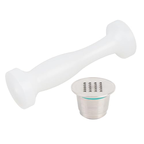 Xiuganpo Filtro de Cápsulas de café, Cápsulas de café Recargables, Mangos de con Cepillo y Cuchara para Oficina en Casa, Reutilizables