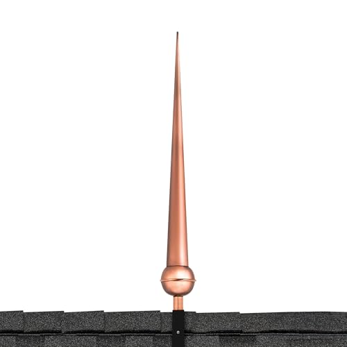 Good Directions 707 Gawain Finial with Roof Mount, 28', Polished Copper