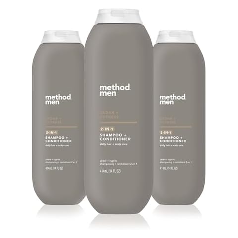 Method Men 2-in-1 Shampoo + Conditioner, Cedar + Cypress, 14 Ounces (Pack of 3) Cover
