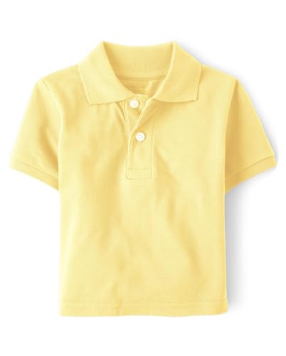 The Children's Place Baby Boys' Short Sleeve Uniform Polo, New Yellow, 3T