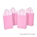 DjinnGlory 100 Pack Small Sized Pink Paper Gift Bags with Handles Bulk for Small Business, Boutiques, Baby Showers, Party Favors & Care Packages, 9x5.5x3.15 Inch