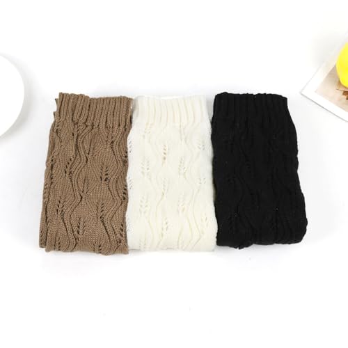 Image of YELAIVP Leg Warmers for Women 80s Cable Knit Leg Warmer Fingerless Gloves Footless Socks for Dance Yoga Party Accessory