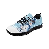 teeinprint Zapatos de senderismo de Halloween para mujeres y hombres, ligeros, sin cordones, para correr, zapatos casuales de trabajo, Estampado de muñeco de nieve navideño, 36 EU