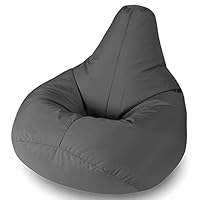 Beautiful Beanbags - Highback Beanbag for Kids - Indoor/Outdoor Lounge Chair - Water Resistant - 35 Inches - Manufactured in UK - Grey