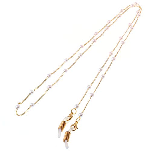 Eyeglass Chain Pearl Beaded 18K Gold Plated Eyeglasses Sunglasses Strap Holder Elegant Eyewear