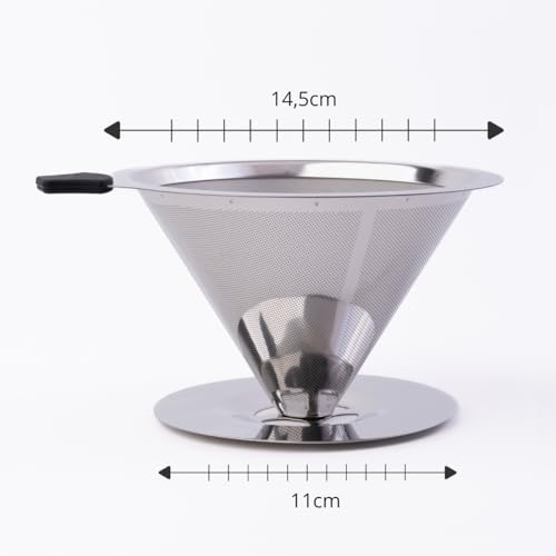 Filtro De Café Coador Inox 104 Extra Grande Reutilizável Lavável Portátil Individual Passador de Aço