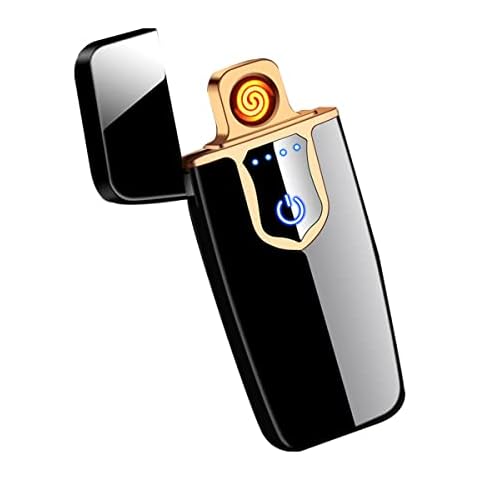 COZYLIFE Smart Electric Lighter,USB Rechargeable Lighter,Double-Sided Ignition Lighter,Ultra-Thin Touch Double Arc Sensor Lighter for Your Boyfriend, Family, Your Father (Black) Cover