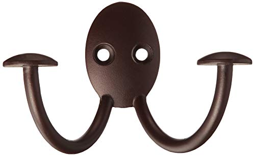 Spectrum Diversified Stratford Wall-Mounted Double, Easy Installation Closet & Entryway, Modern Storage Hooks, Bronze #TOP1
