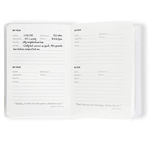 Running journal with space for mileage and recovery notes