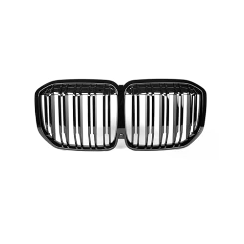 グリル、 車用フロントキドニーグリル グロスブラックグリル レーシンググリル BMW X7 G07 2019 2020 2021 2022 ABSプラスチック 光沢ブラック(Double line)