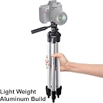 50" Aluminum Camera Tripod with Built in Bubble Level Indicator for All GoPro Hero Cameras 1 2 3 4 5 6 7 8 9 10 + Tripod Mount & an eCostConnection Microfiber Cloth