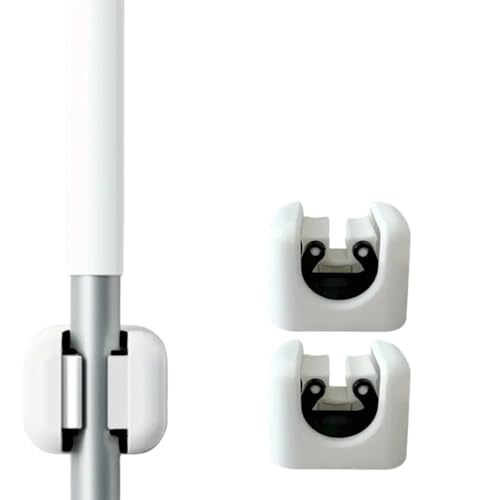 モップ ほうき ホルダー 2個セット スマートデザイン クイックル ワイパー コロコロ 傘立て 杖立て 壁掛け 掃除道具 ハンガー クリップ バーホルダー 強力粘着 ユーティリティフック 穴あけ不要 リビング 廊下 階段 キッチン 浴室 バスルーム ガーデ
