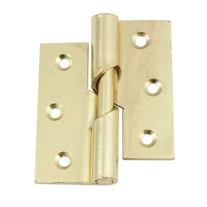 Steel Rising Butt Hinge Left Hand 75mm - ElectroPlated Brass