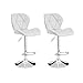 Ensemble de 2 Tabourets,Tabourets de Cuisine Modernes pour Le Petit-déjeuner,Chaises de Bar avec Accoudoirs et Dossier pour Les Cuisines (Blanc)
