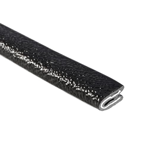 TRIM-LOK Edge Trim - Fits 1/16" Edge, 3/8" Leg Length, 25’ Length - Single Gripping Finger - Black, Pebble Texture - Flexible PVC Edge Protector