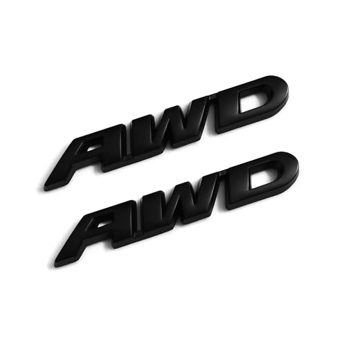 Image of PTDecals 2 PCS Black Metal AWD Emblem Sticker Badge Decal for Auto Car Trunk Tailgate Side Fenders Decoration